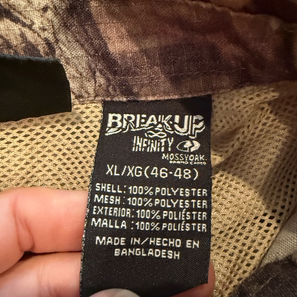 Mossy oak break up infinity camouflage camo hunting button ventilated shirt XL - Picture 3 of 3